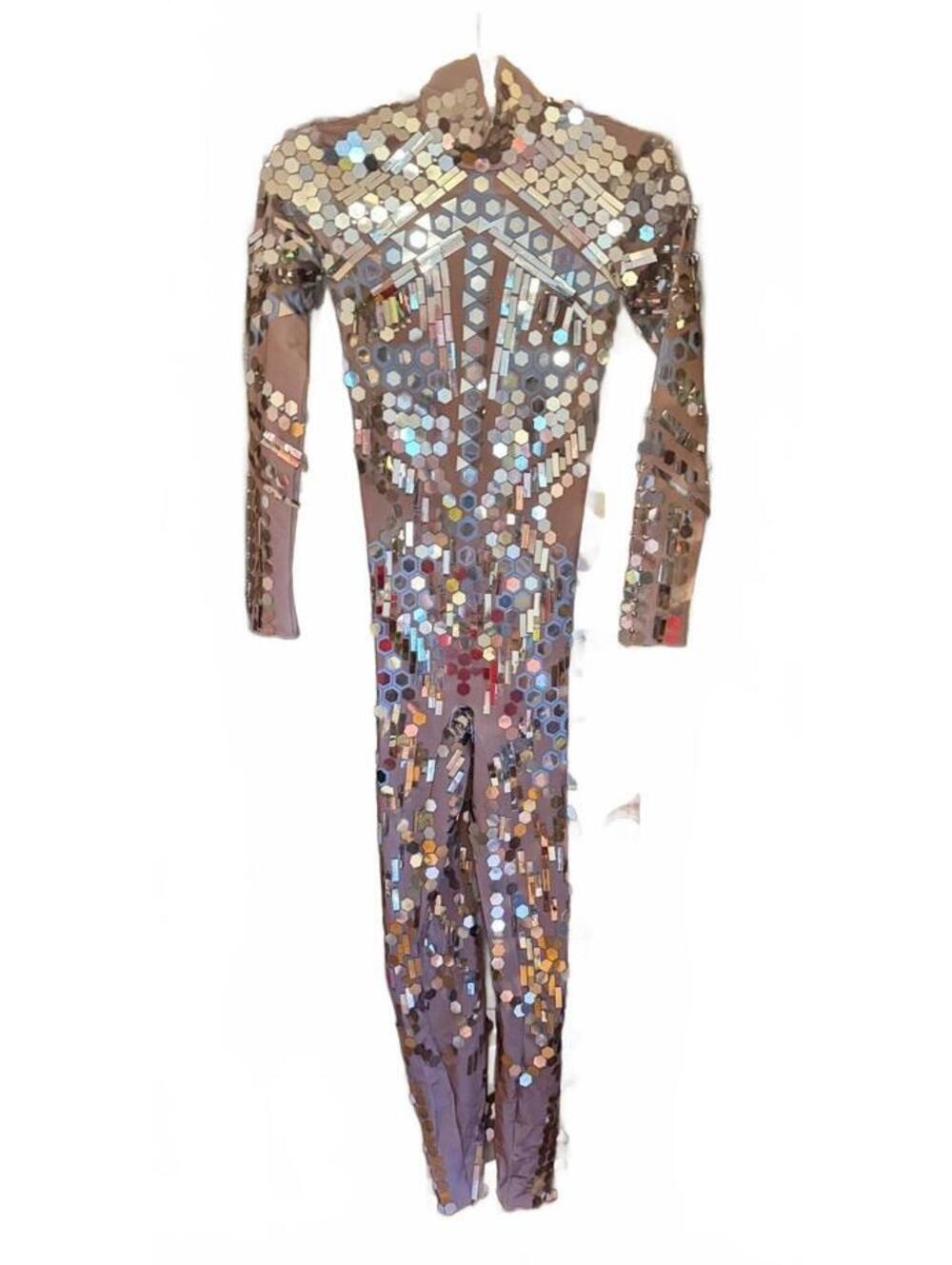 Born in Stockholm Reflective Sequin Full Body Jumpsuit Costume